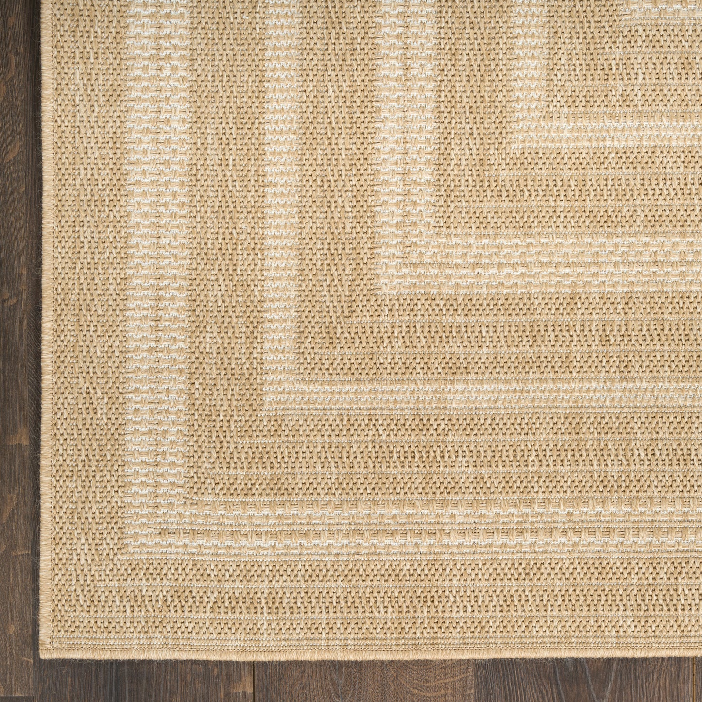 Nourison Tulum 2'2" x 8' Taupe Ivory Outdoor Rug