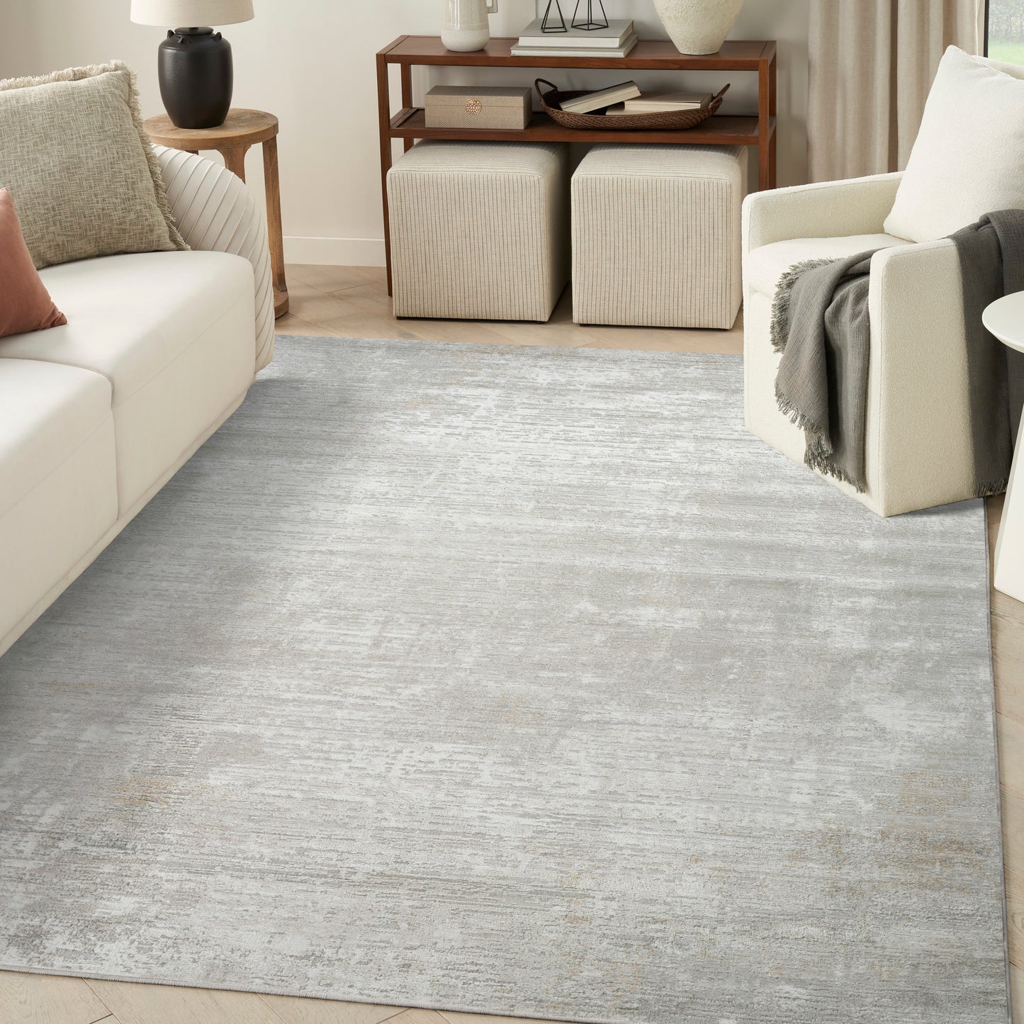 Nourison Dekor 7'10" x 9'10" Grey Modern Indoor Rug