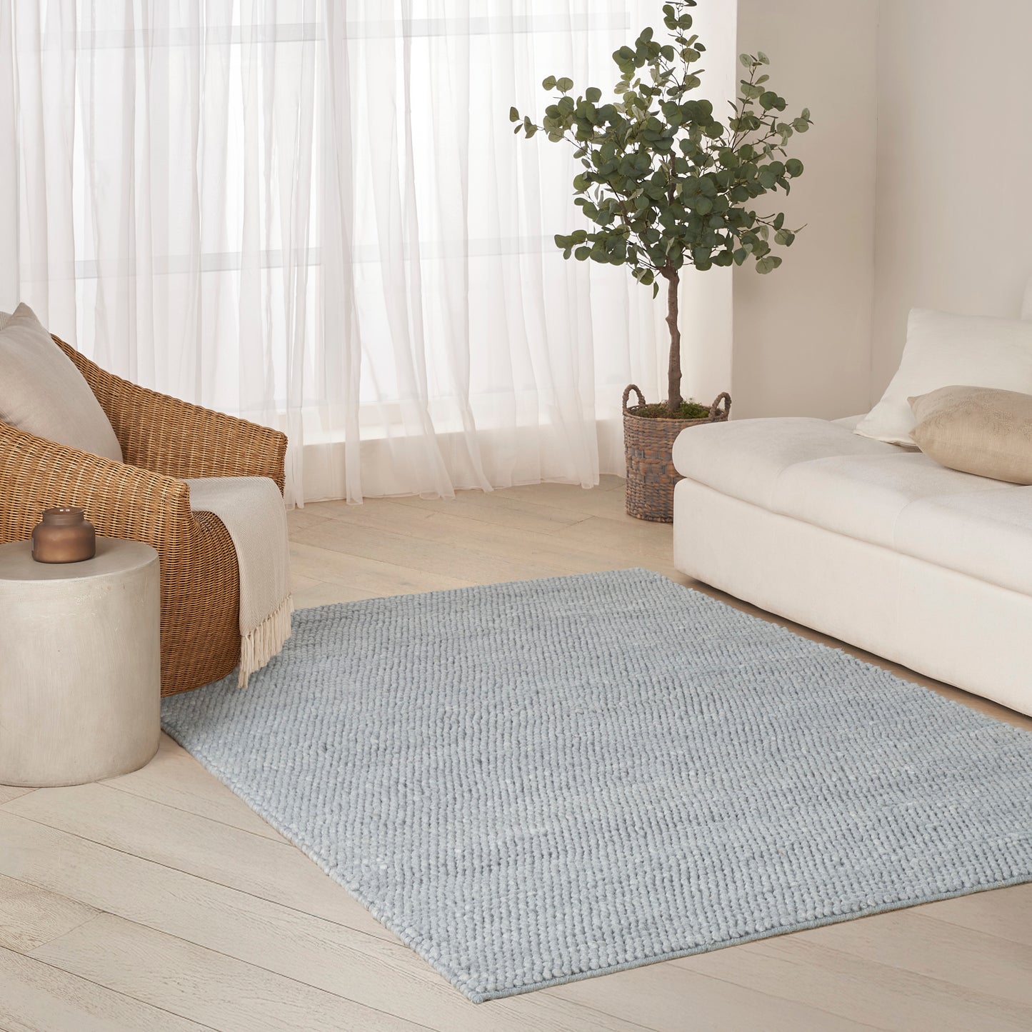 DKNY Pure Knots 4' x 6' Denim Modern Indoor Rug