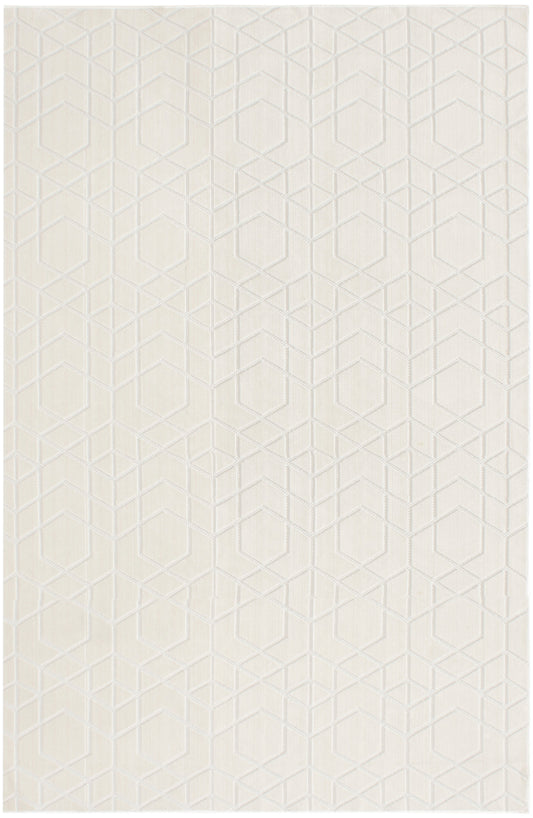 Nourison Washable Charm 4' x 6' Ivory Modern Indoor Rug