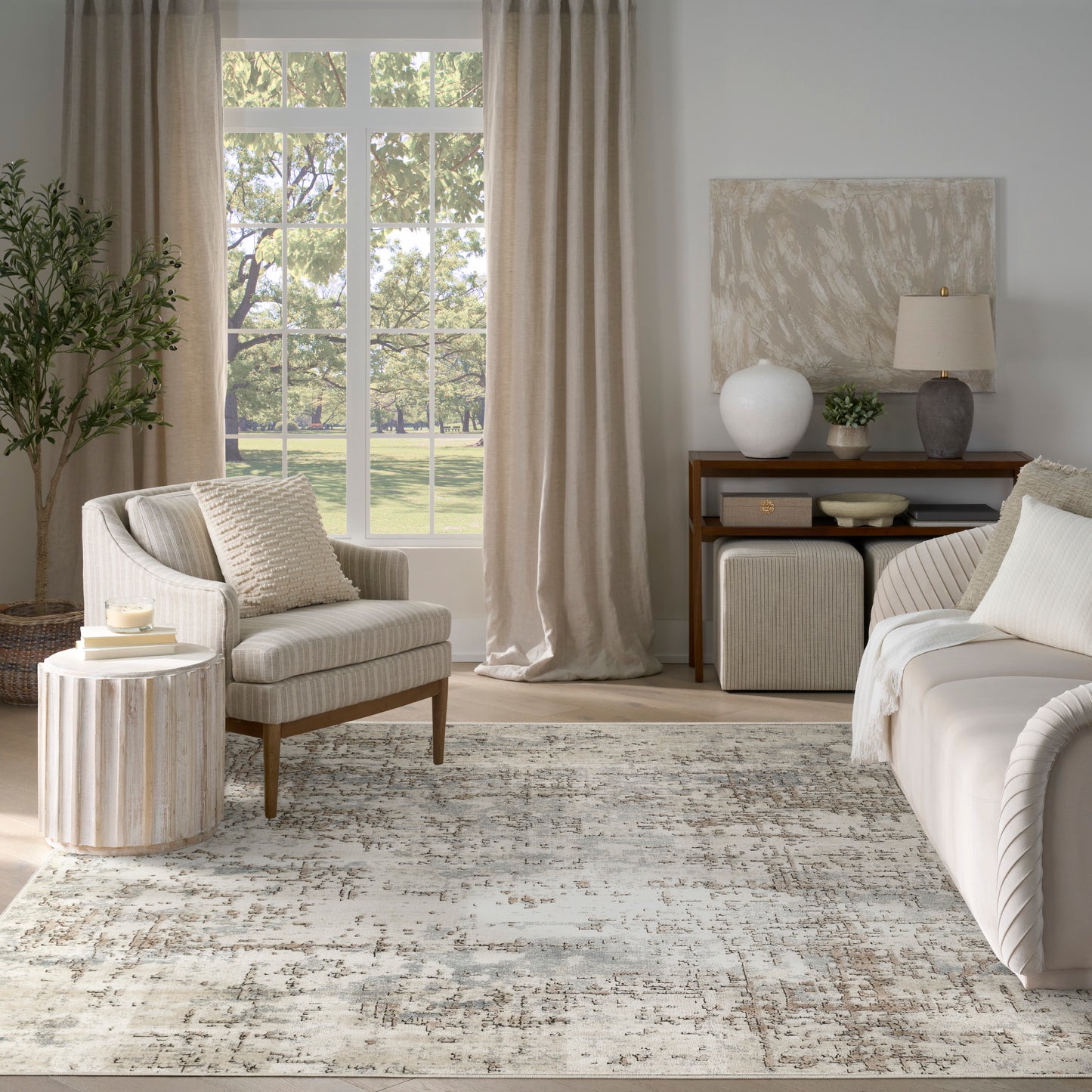 Nourison Quarry 7'10" x 9'10" Ivory Beige Modern Indoor Rug
