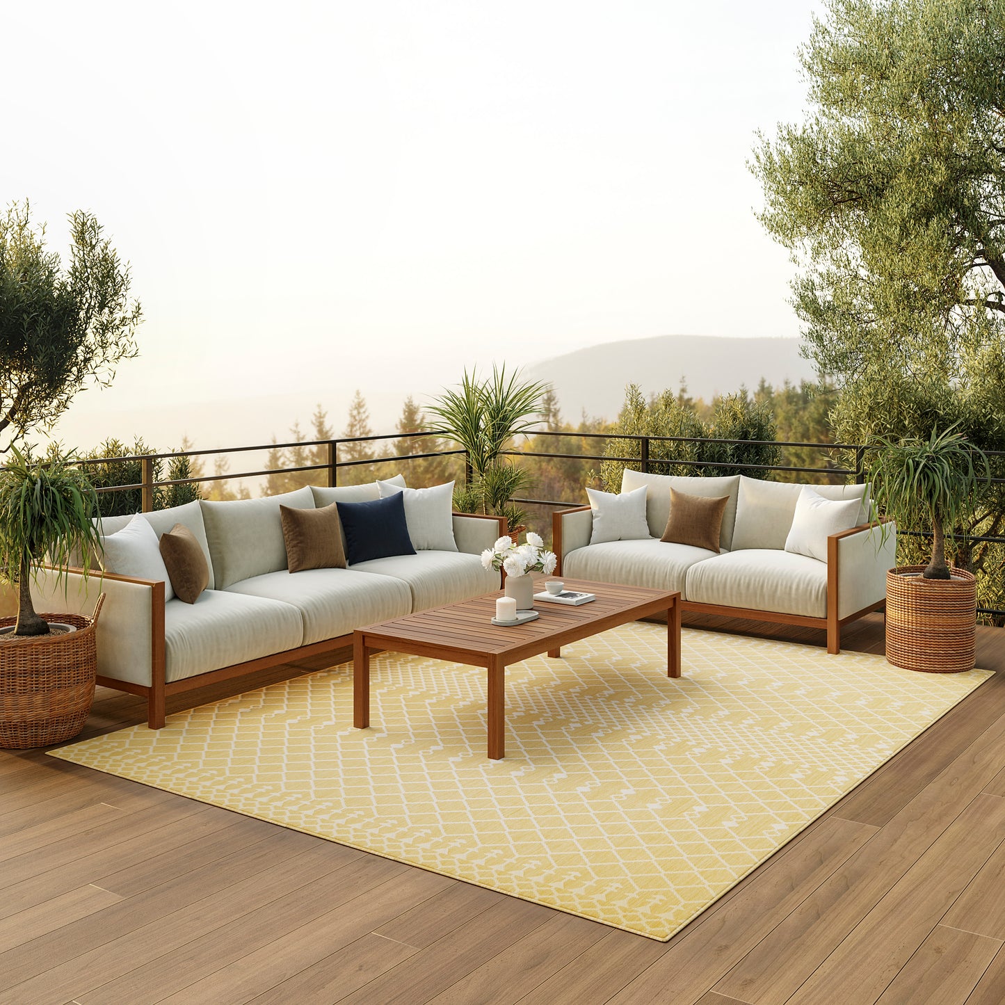 Nourison Positano 10' x 14' Yellow Modern Rug