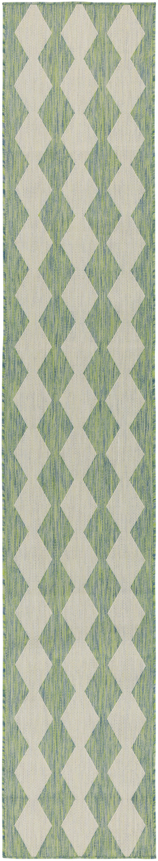 Nourison Positano 2'2" x 10' Blue Green Modern Rug