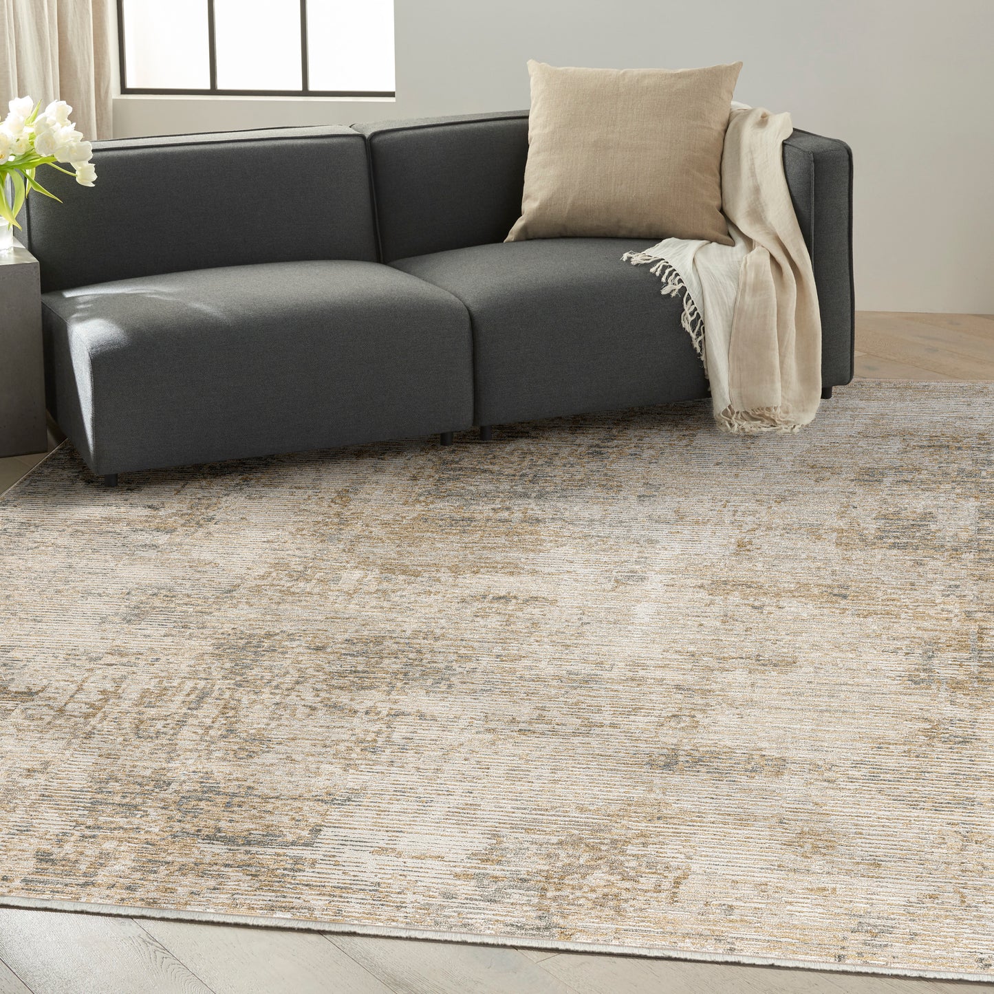 Calvin Klein CK078 Summit 7'10" x 10'2" Natural Grey Modern Indoor Rug