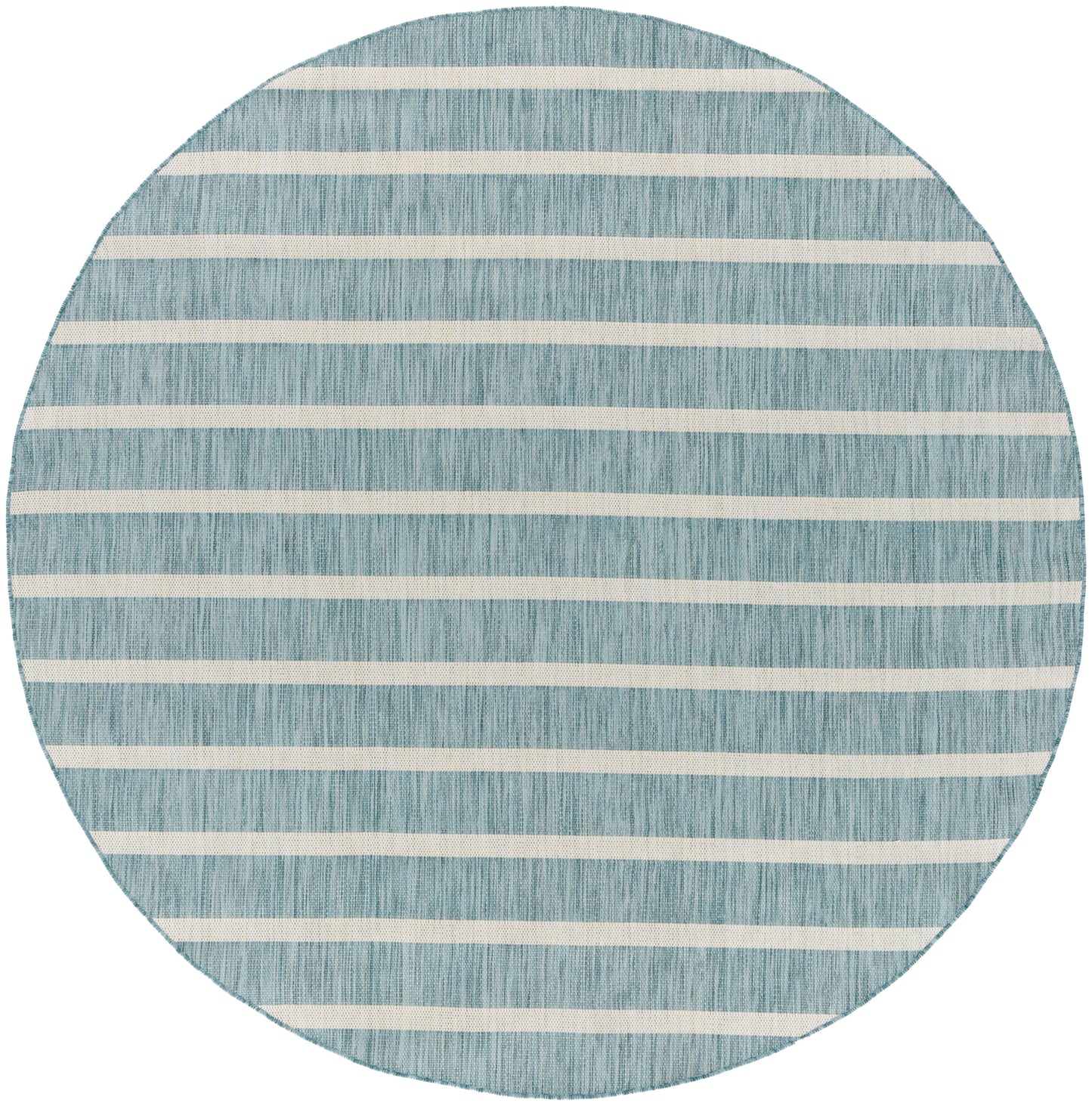 Nourison Positano 8' x Round Aqua Ivory Modern Rug