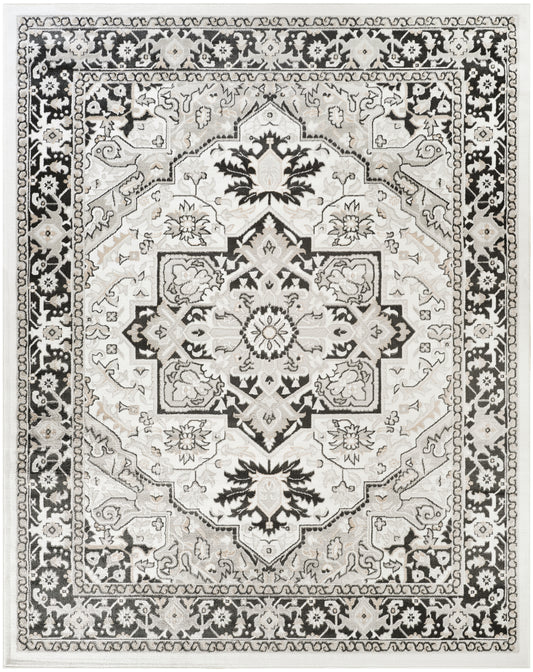 Nourison Dekor 7'10" x 9'10" Ivory Charcoal Vintage Indoor Rug