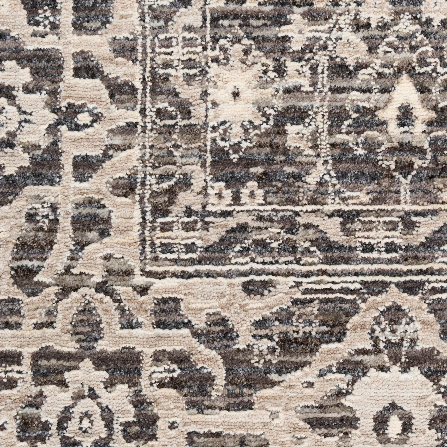 Nourison Shadows 2'2" x 12' Charcoal Ivory Vintage Indoor Rug