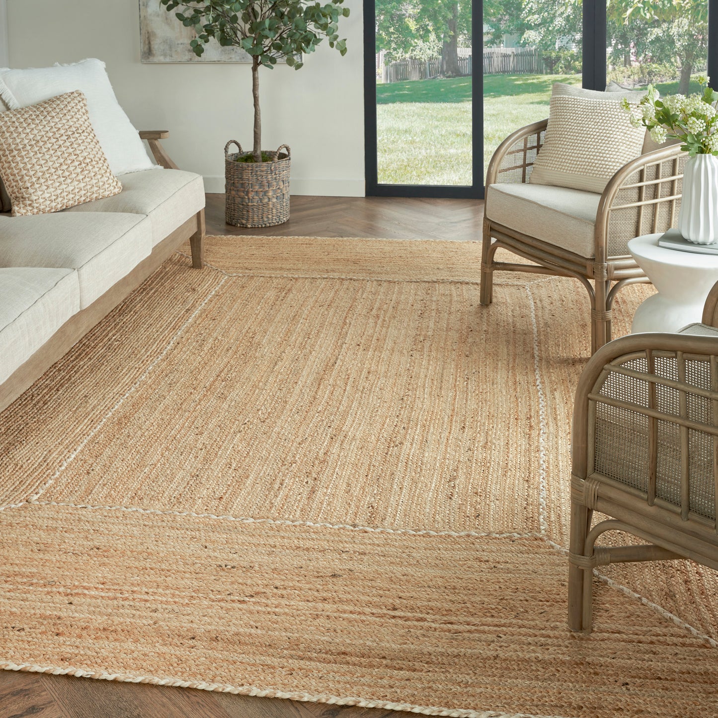 Nourison Terrazzo Jute 8' x 10' Natural Farmhouse Indoor Rug