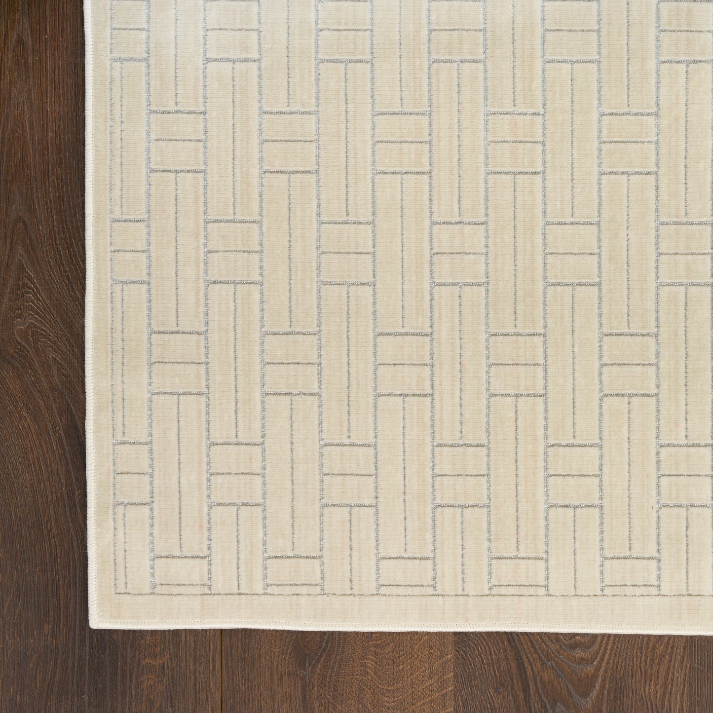 Nourison Washable Charm 4' x 6' Ivory Modern Indoor Rug