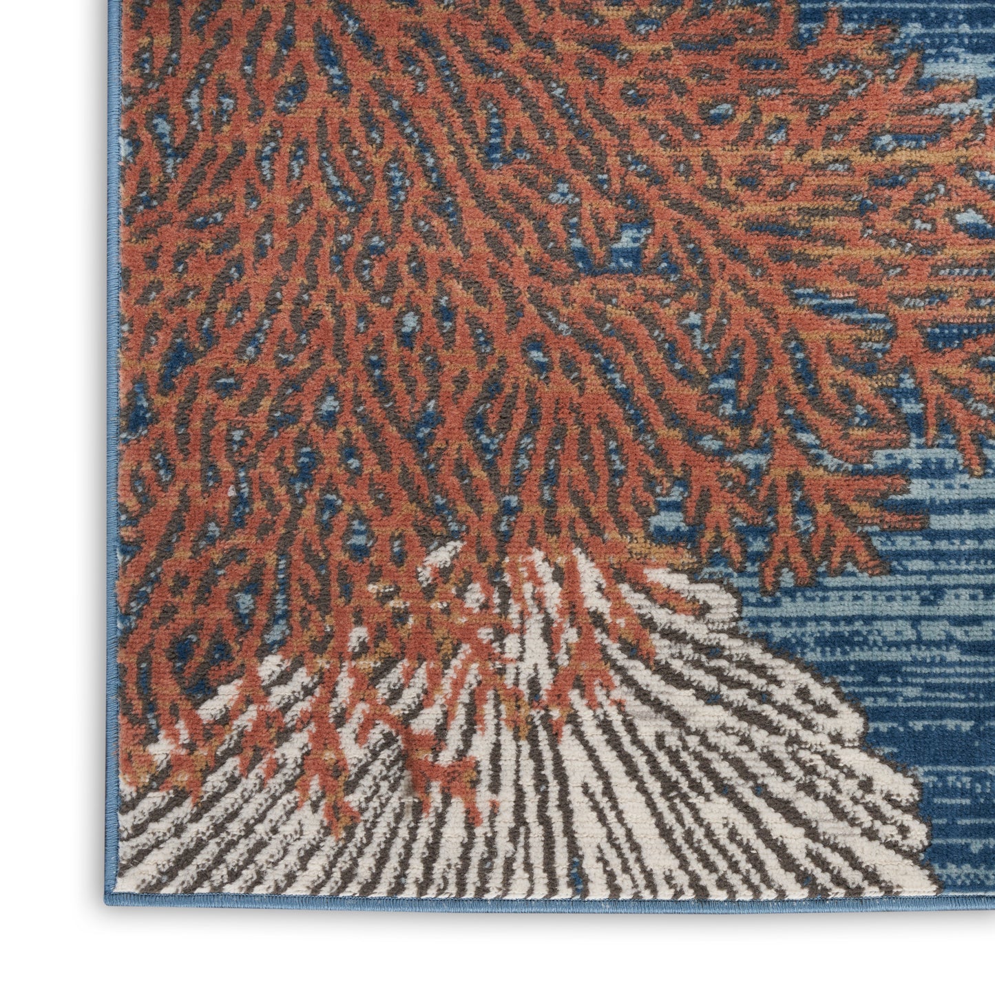 Nourison Seaside 2' x 6' Blue Multicolor Coastal, Nautical & Beach Indoor Rug
