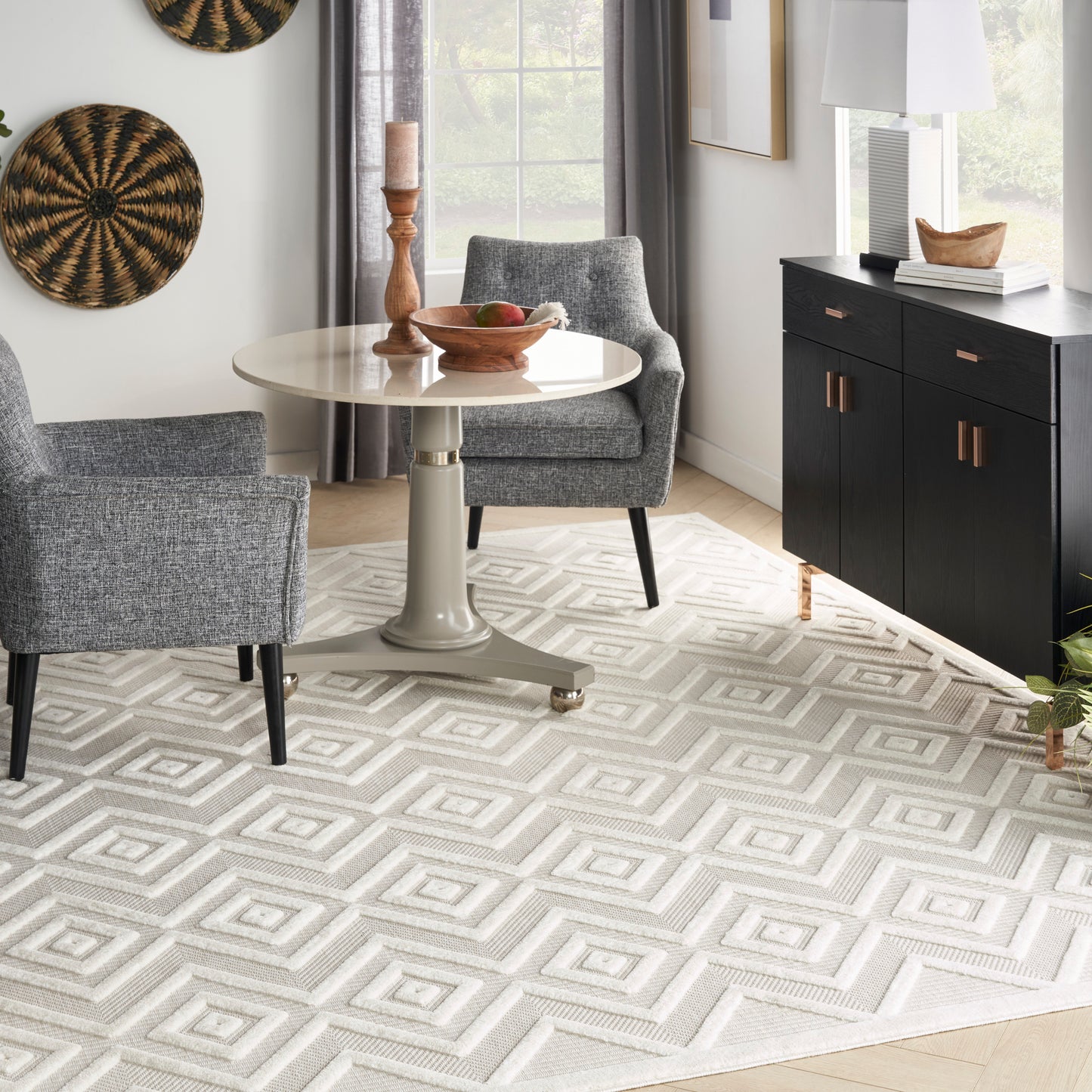 Nourison Versatile 9' x 12' Ivory White Modern Rug