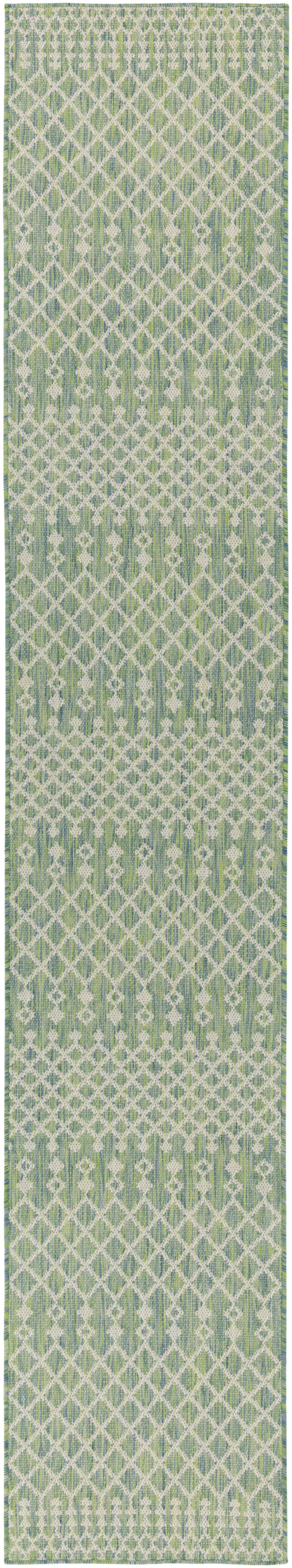 Nourison Positano 2'2" x 12' Blue Green Modern Rug