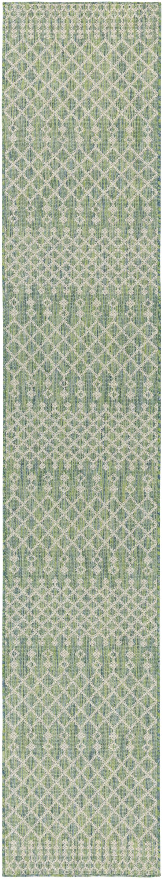 Nourison Positano 2'2" x 12' Blue Green Modern Rug