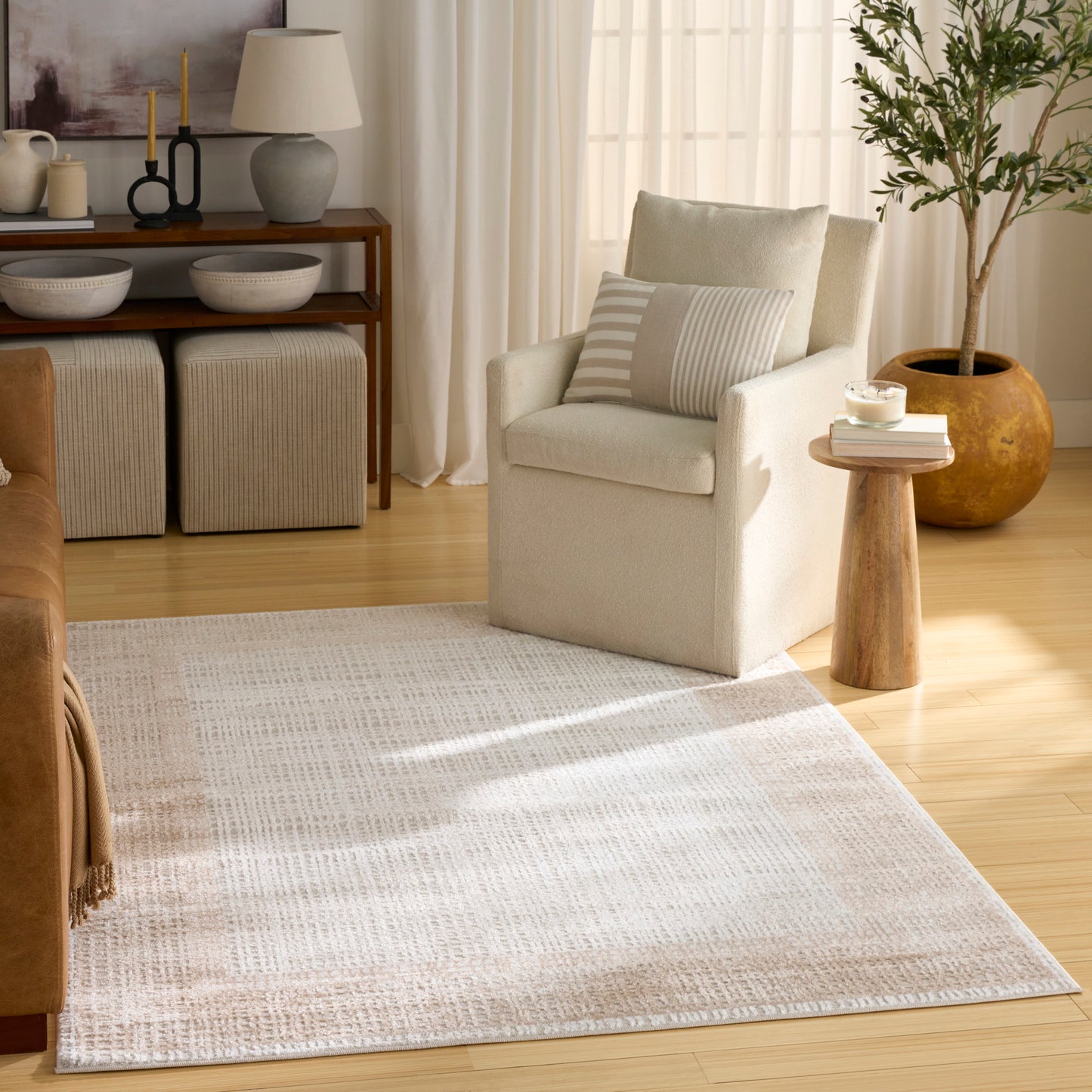 Nourison Dekor 5'3" x 7' Ivory Beige Modern Indoor Rug