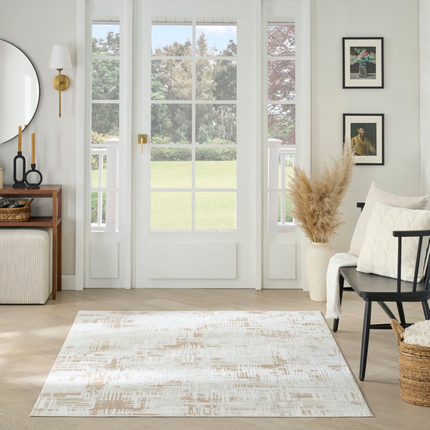 Nourison Dekor 5'3" x 7' Ivory Taupe Modern Indoor Rug