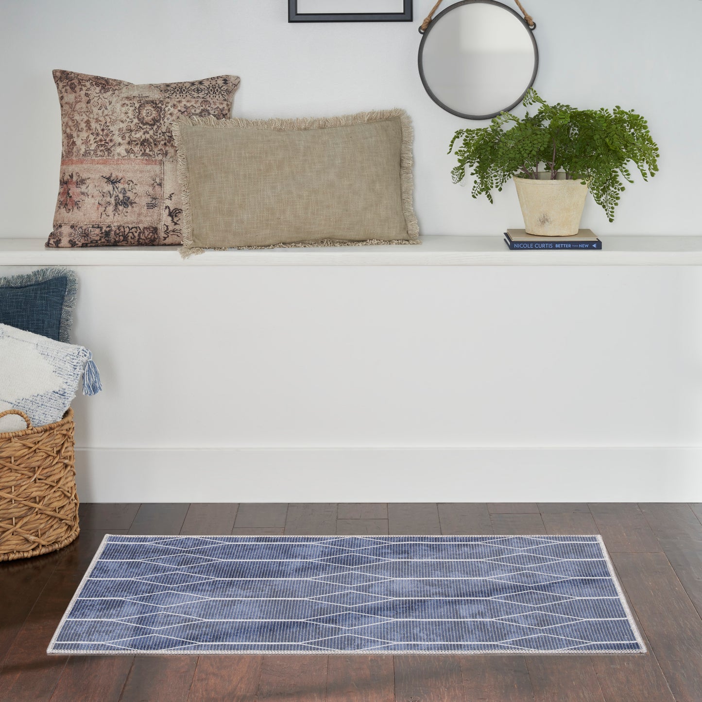 Nourison New Concept Washables 2' x 3'9" Navy Modern Indoor Rug