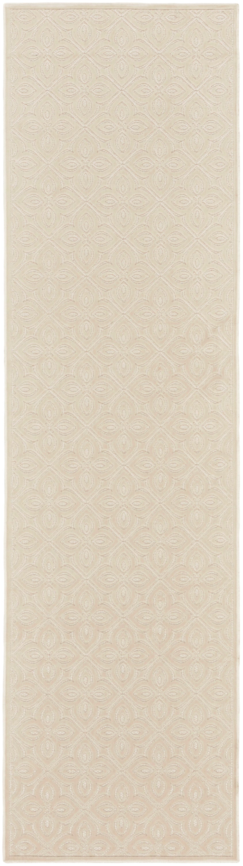 Nourison Washable Charm 2'2" x 10' Ivory Contemporary Indoor Rug