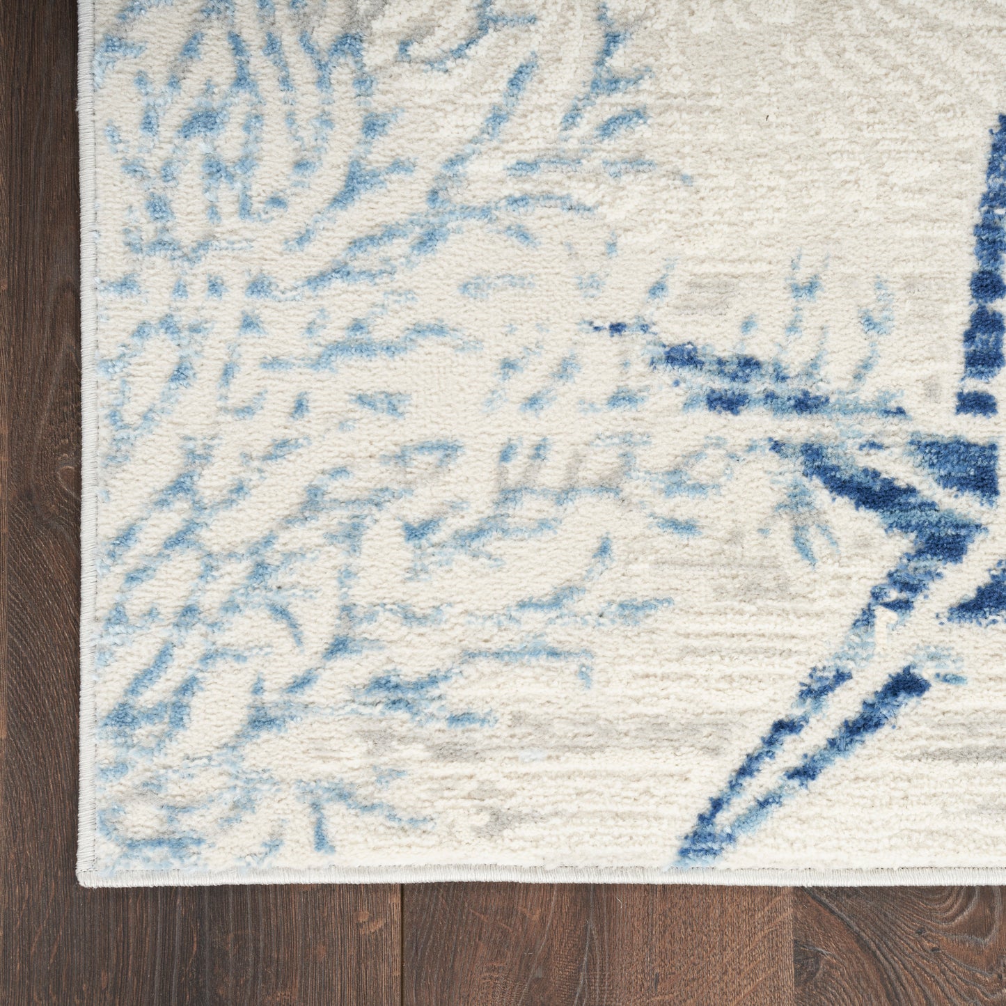 Nourison Seaside 2' x 6' Ivory Grey Blue Coastal, Nautical & Beach Indoor Rug