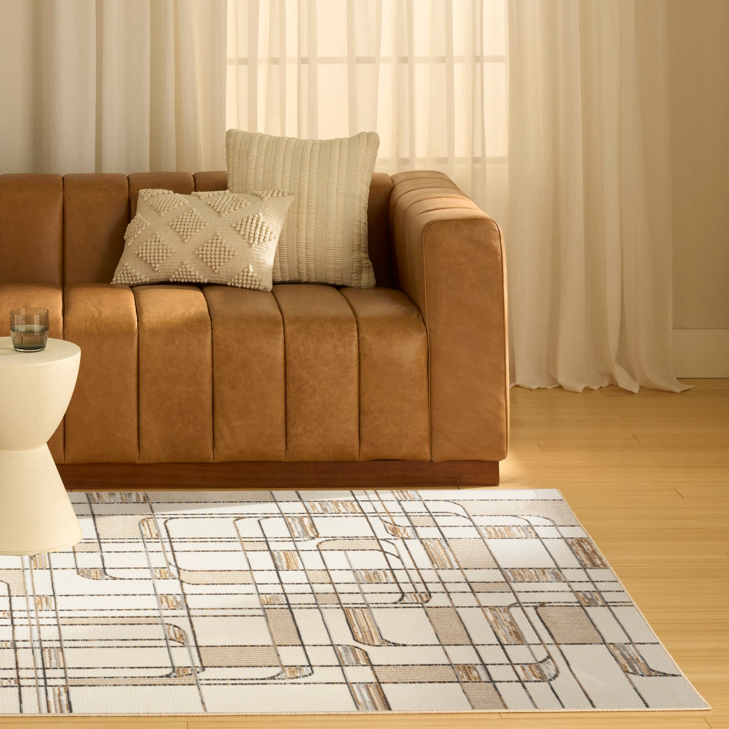 Nourison Nordic 4' x 6' Ivory Multicolor Mid-Century Modern Indoor Rug