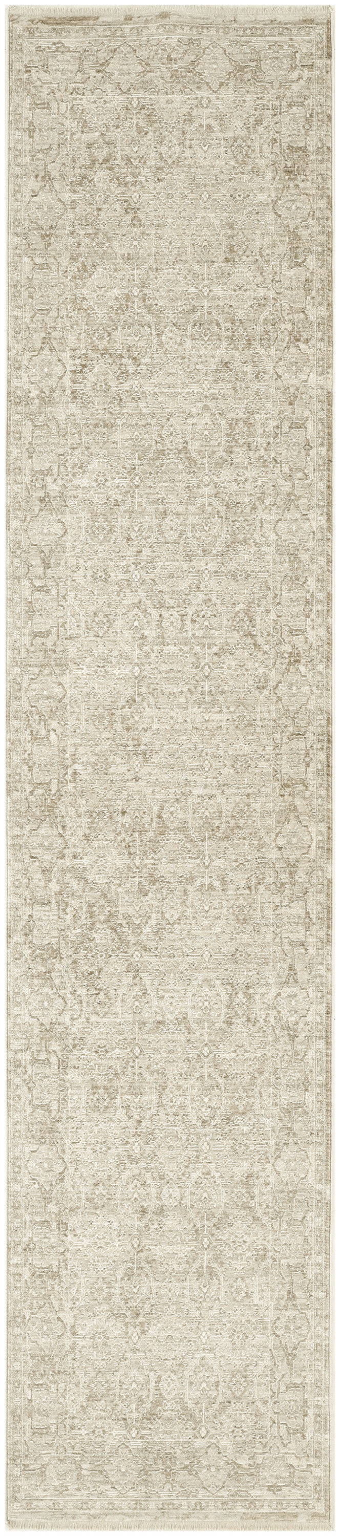 Nourison Shadows 2'2" x 10' Ivory Grey Vintage Indoor Rug