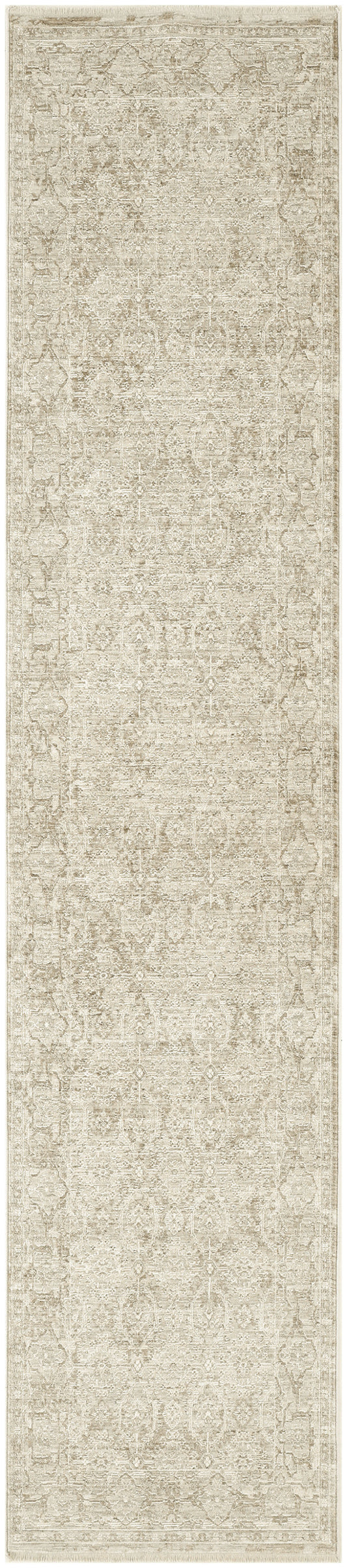 Nourison Shadows 2'2" x 10' Ivory Grey Vintage Indoor Rug