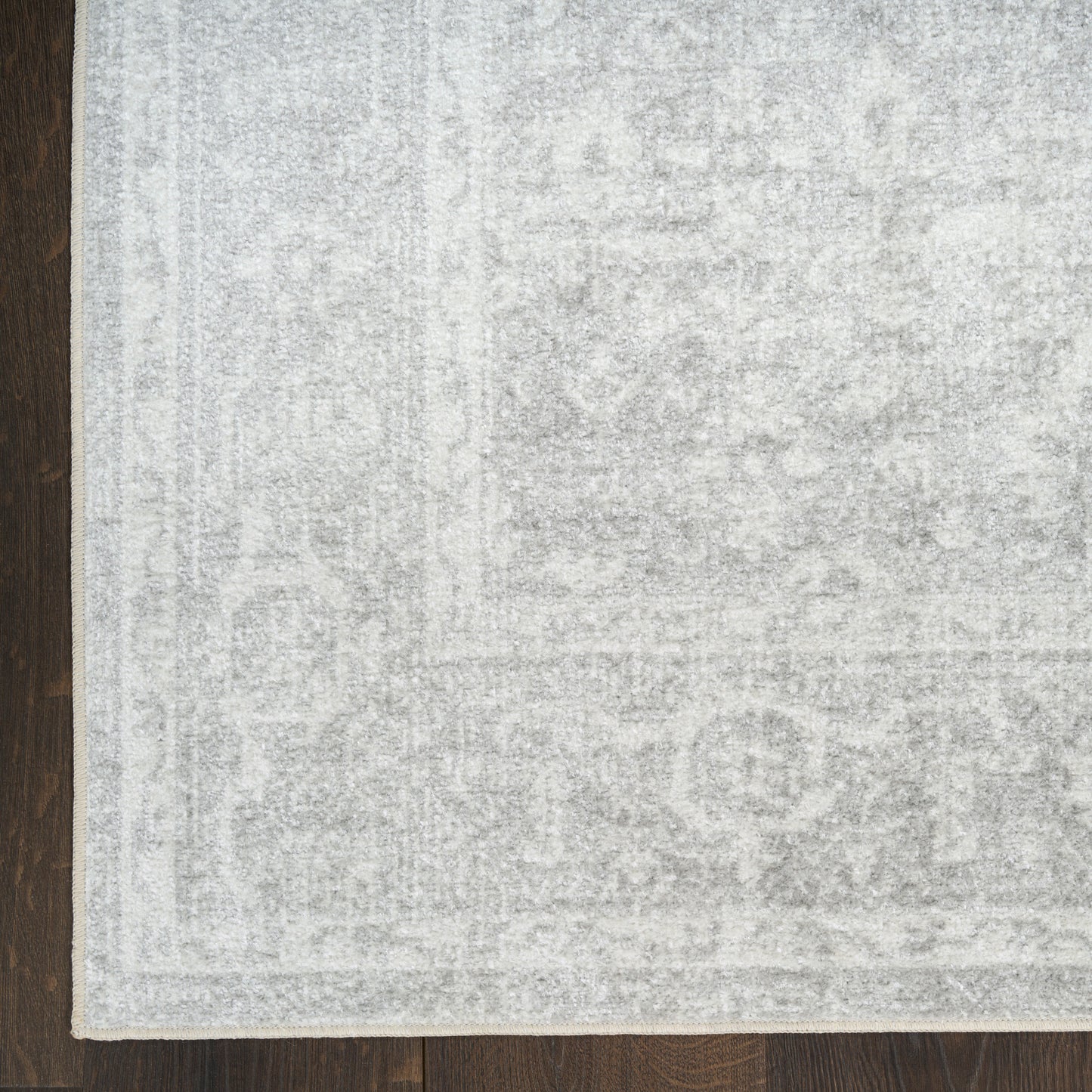 Nourison Astra Machine Washable 9' x 12' Light Grey Vintage Indoor Rug