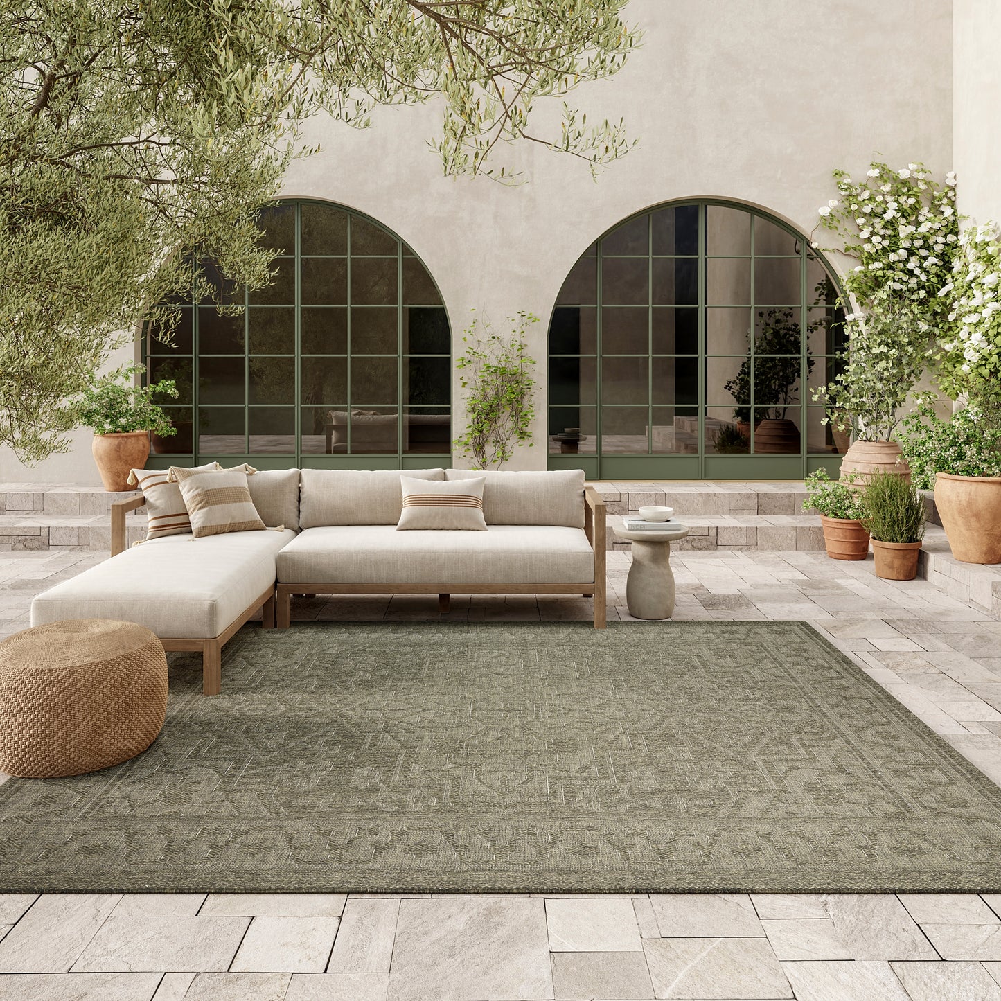 Nourison Tulum 8' x 10' Olive Outdoor Rug