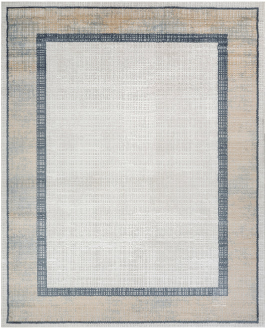 Nourison Dekor 7'10" x 9'10" Grey Navy Modern Indoor Rug