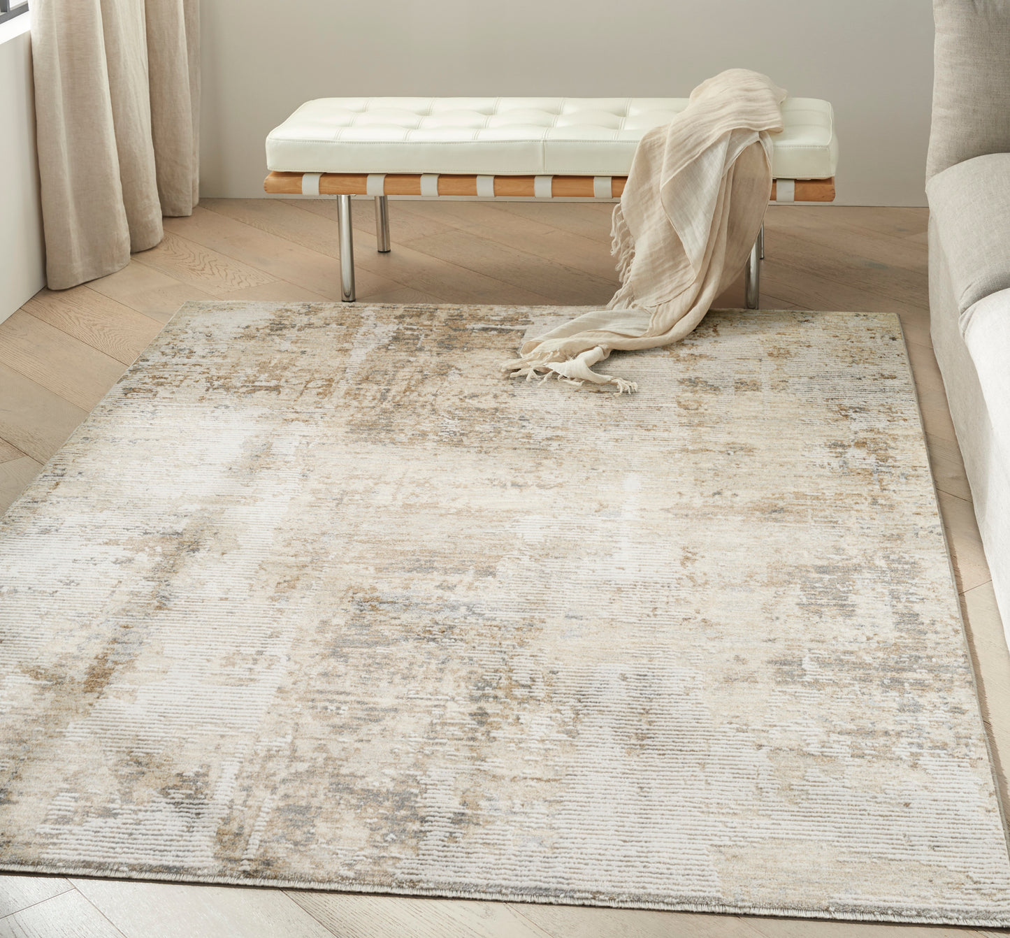 Calvin Klein CK078 Summit 5'3" x 7'9" Natural Grey Modern Indoor Rug