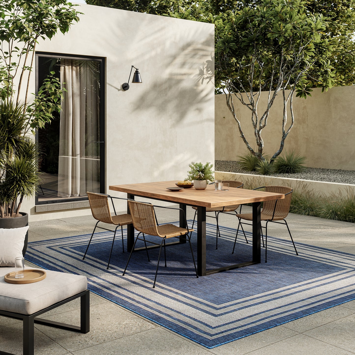 Nourison Horizon Indoor/Outdoor 6' x 9' Denim Modern Rug