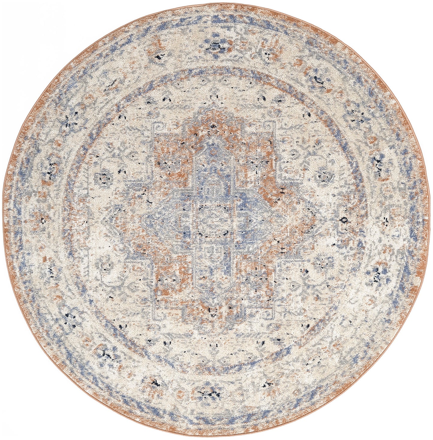 Nourison Nourison Essentials Persian 6' x Round Beige Blue Vintage Rug