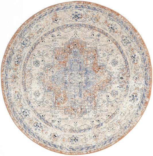 Nourison Nourison Essentials Persian 6' x Round Beige Blue Vintage Rug