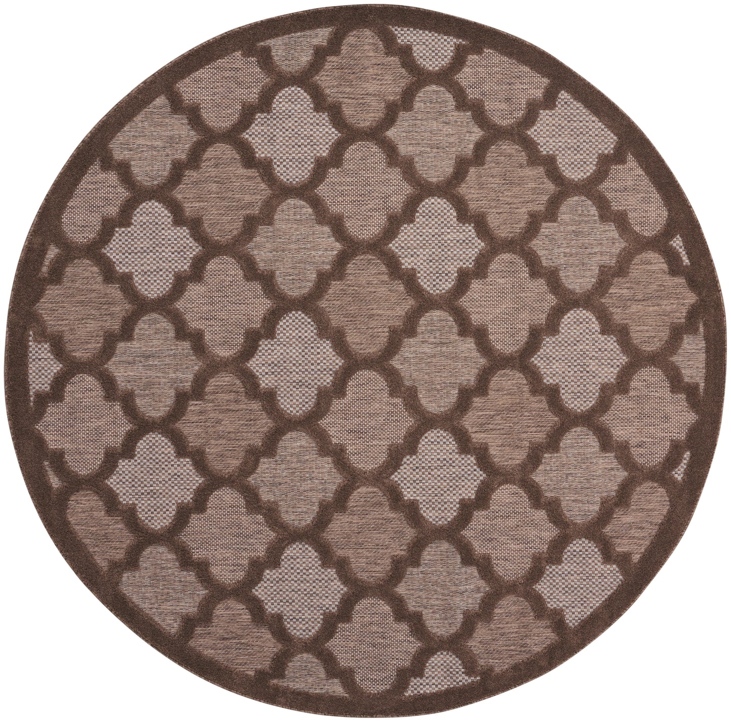 Nourison Easy Care 6' x Round Brown Modern Rug
