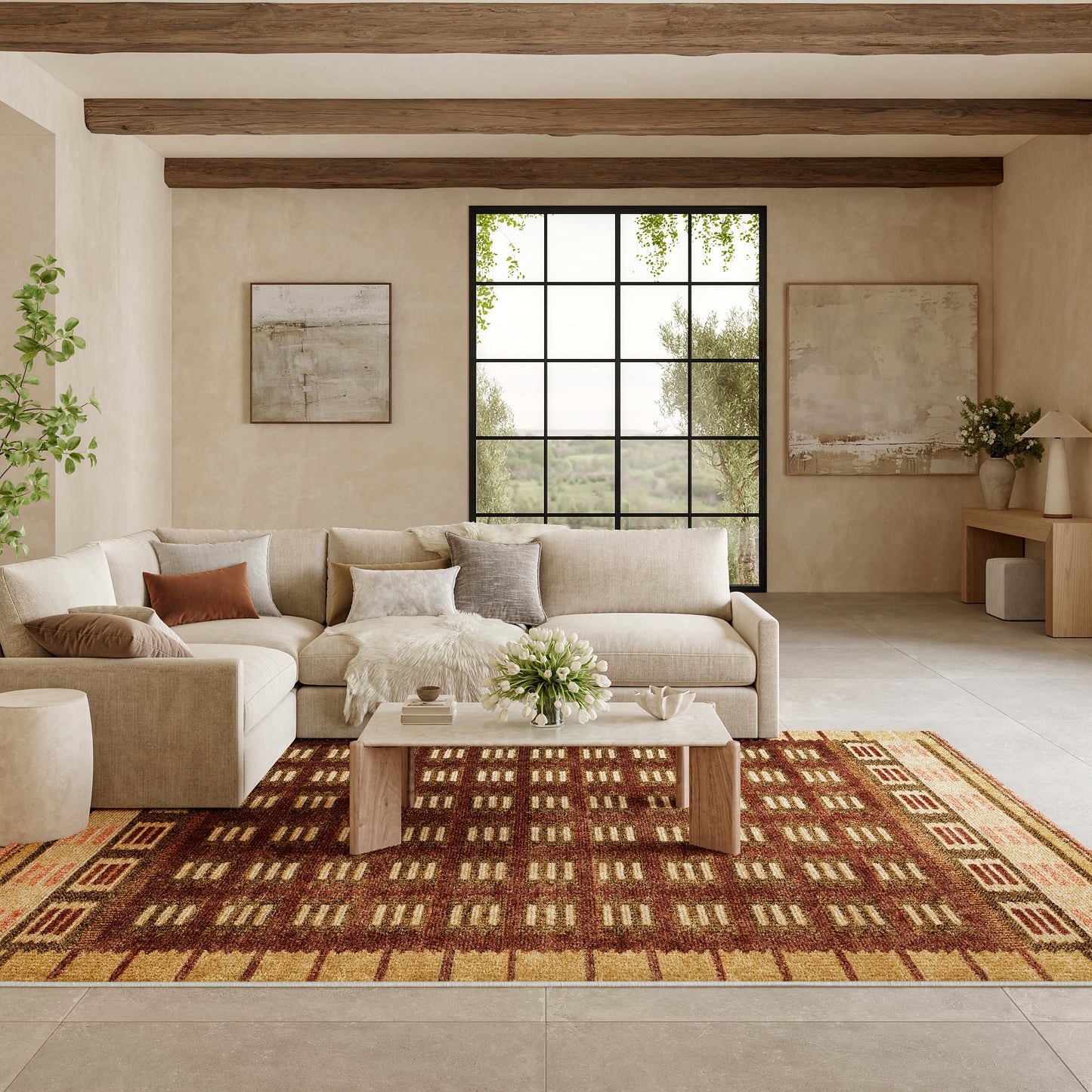 Nourison Nordic 8' x 10' Rust Modern Indoor Rug