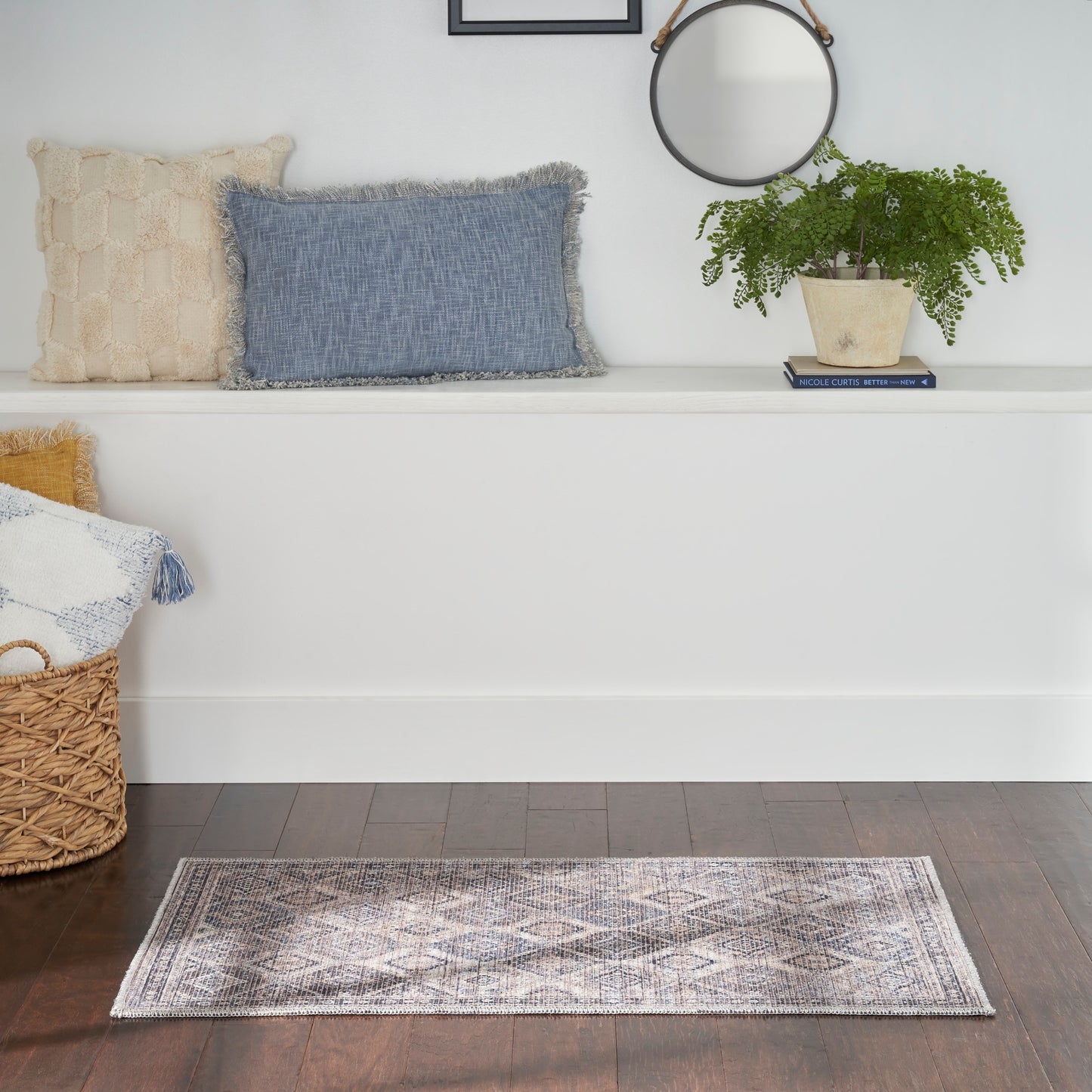 Nourison New Concept Washables 2' x 3'9" Ivory Latte Vintage Indoor Rug
