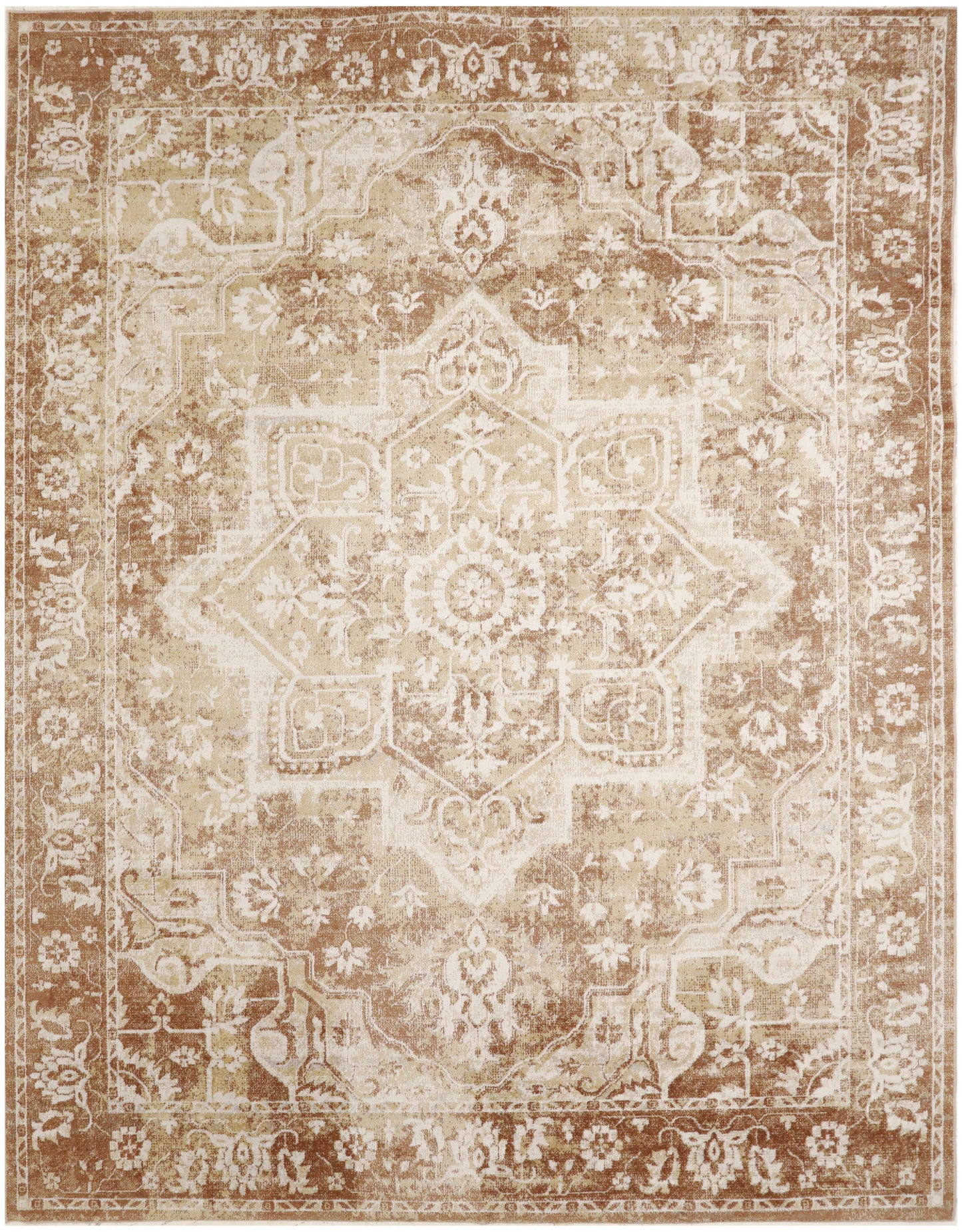 Nourison Astra Machine Washable 9' x 12' Rust Vintage Indoor Rug