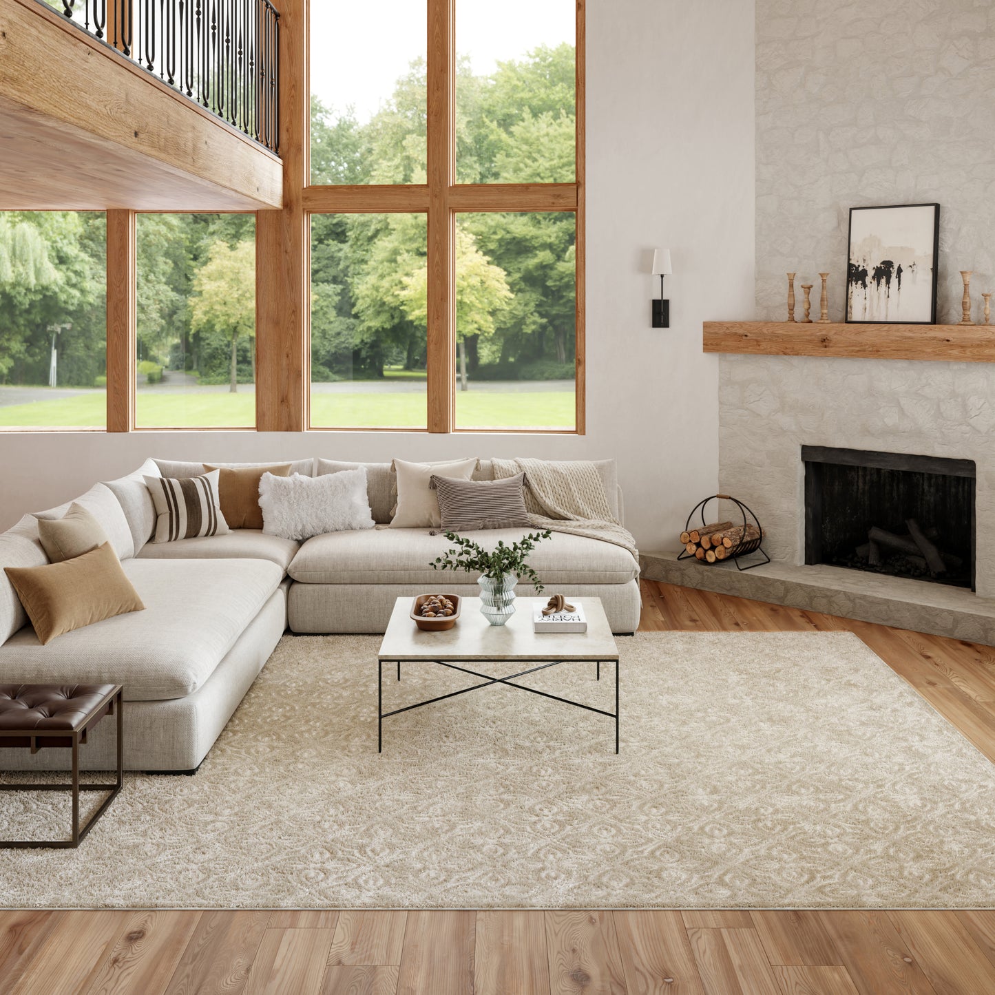 Nourison Washable Charm 8' x 10' Silver Ivory Contemporary Indoor Rug