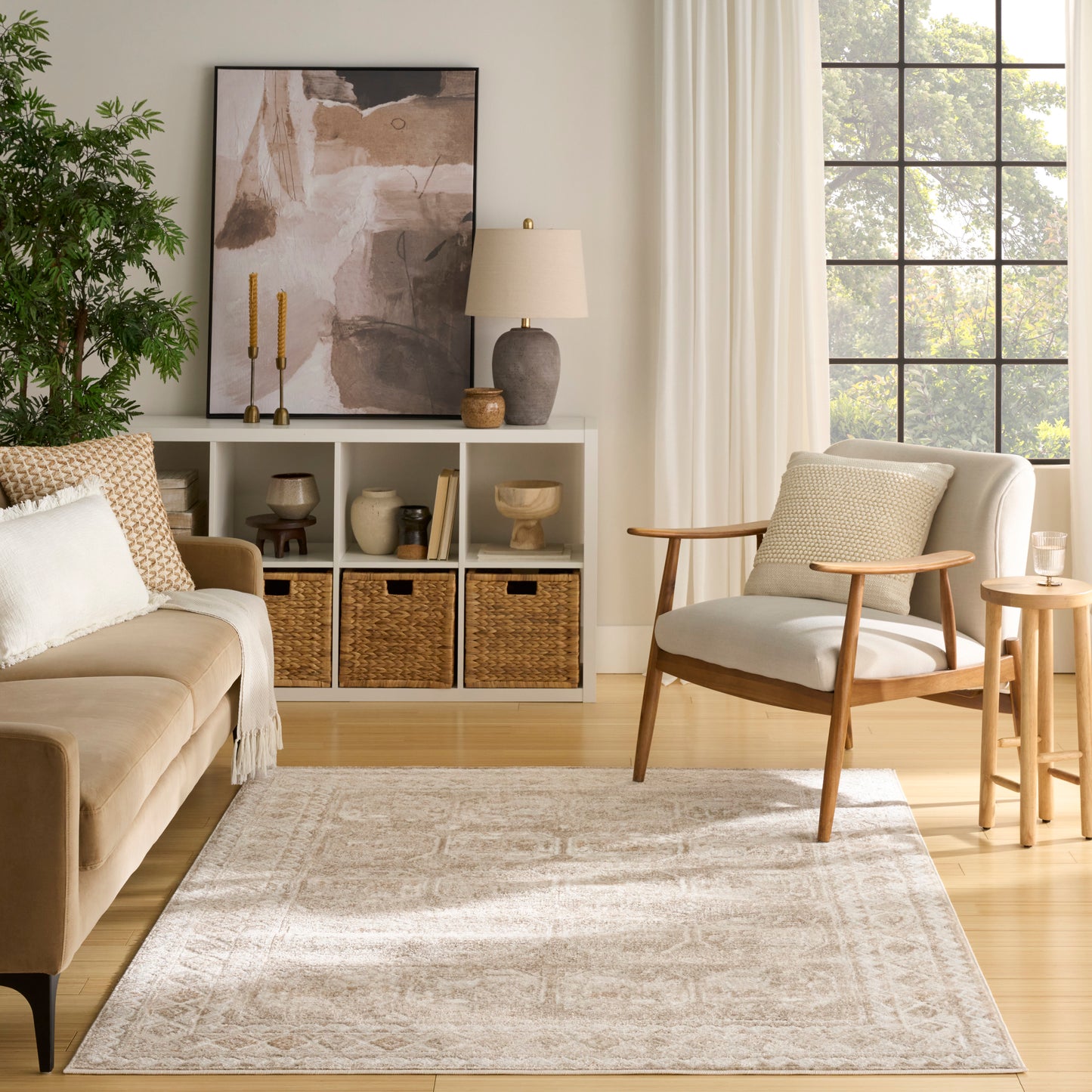 Nourison Dekor 5'3" x 7' Cream Beige Vintage Indoor Rug