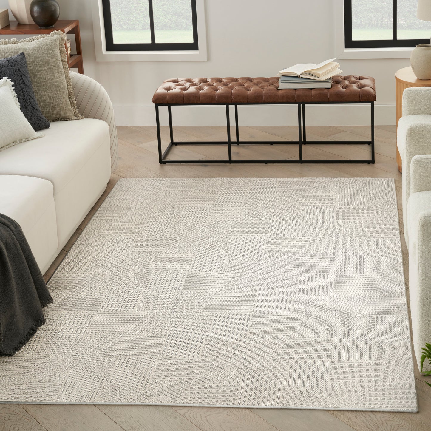 Nourison Natural Texture 7'10" x 9'10" Ivory Modern Indoor Rug