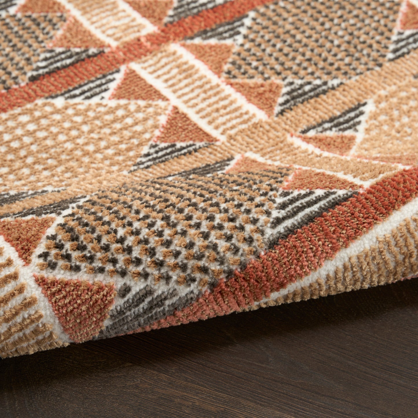 Nourison Nordic 2' x 6' Rust Multicolor Modern Indoor Rug