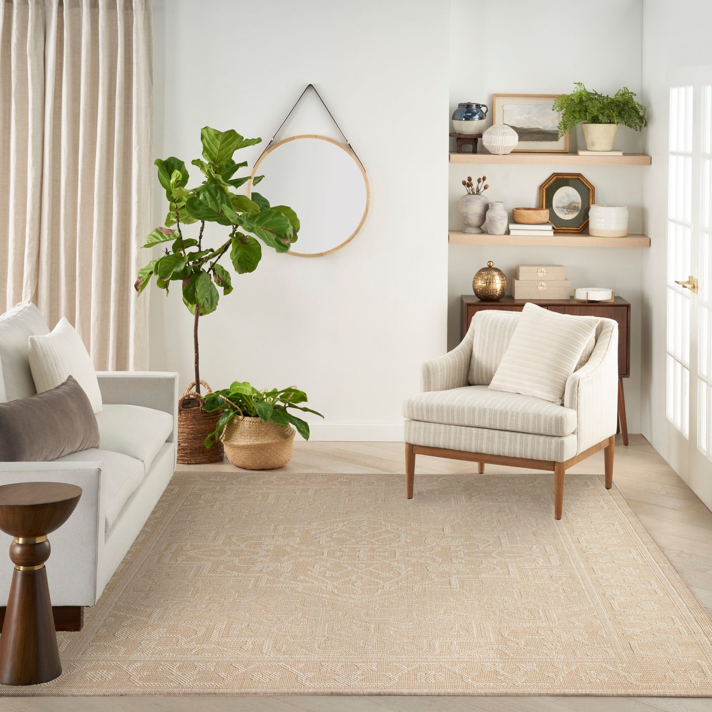 Nourison Tulum 9' x 12' Cream Outdoor Rug