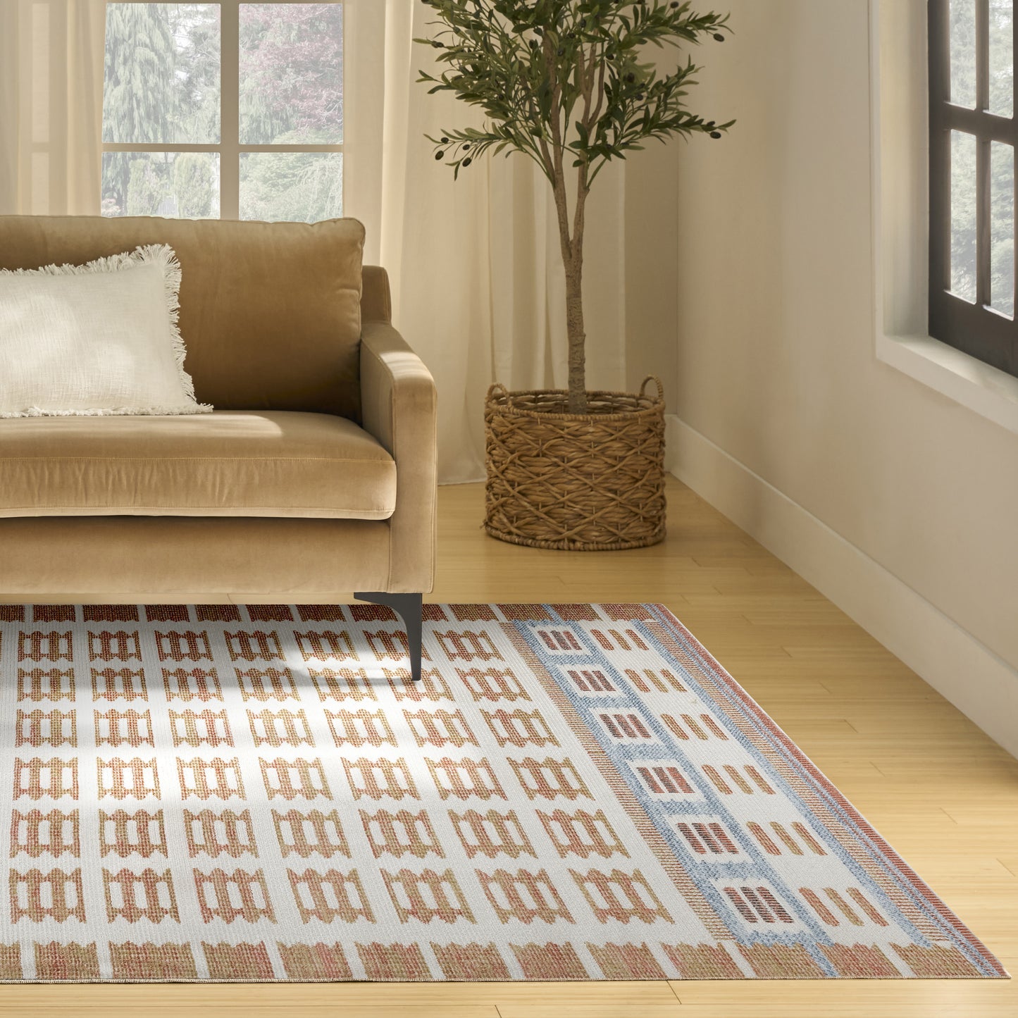 Nourison Nordic 8' x 10' Ivory Rust Modern Indoor Rug