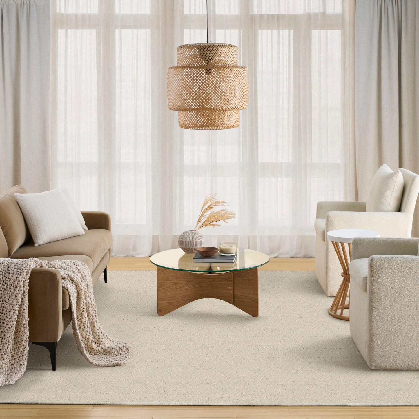 DKNY Pure Purl 7'9" x 9'9" Ivory Modern Indoor Rug