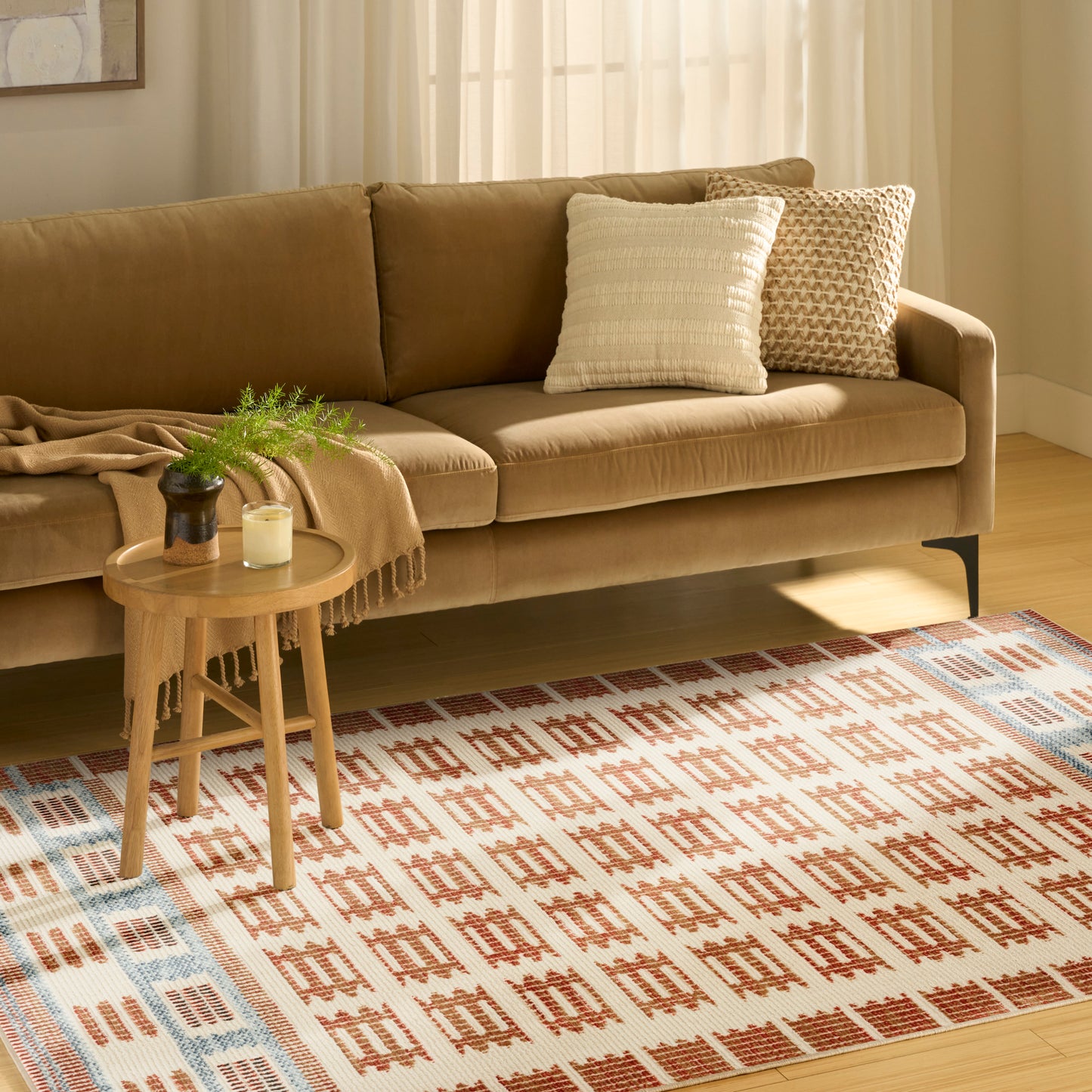 Nourison Nordic 4' x 6' Ivory Rust Modern Indoor Rug