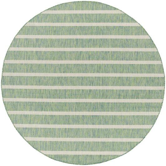 Nourison Positano 8' x Round Blue Green Ivory Modern Rug