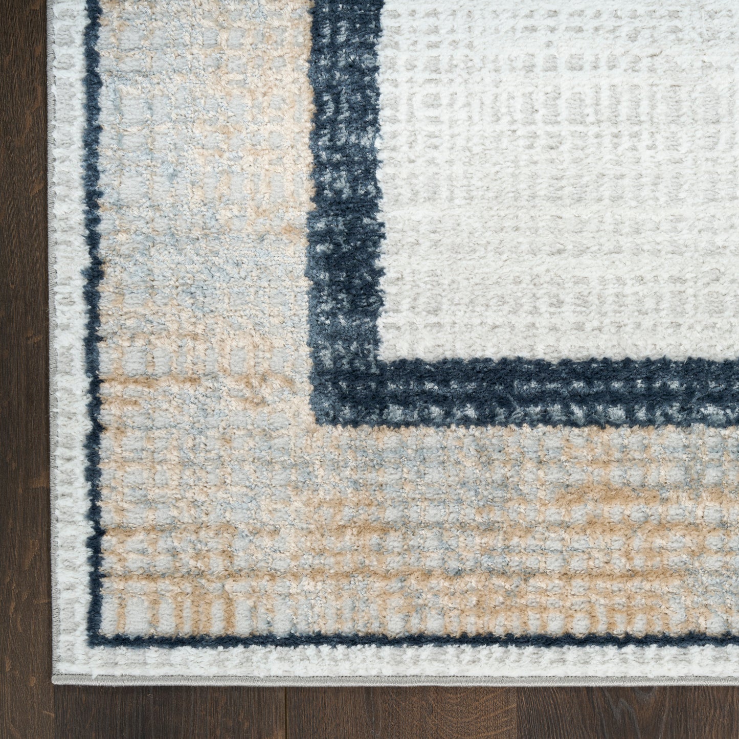 Nourison Dekor 5'3" x 7' Grey Navy Modern Indoor Rug