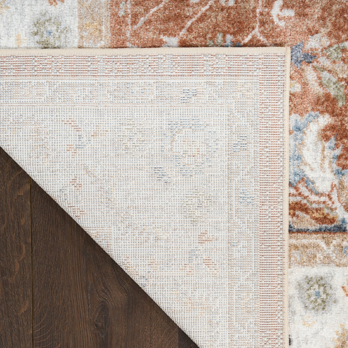 Nourison Astra Machine Washable 2'2" x 8' Rust Ivory Vintage Indoor Rug