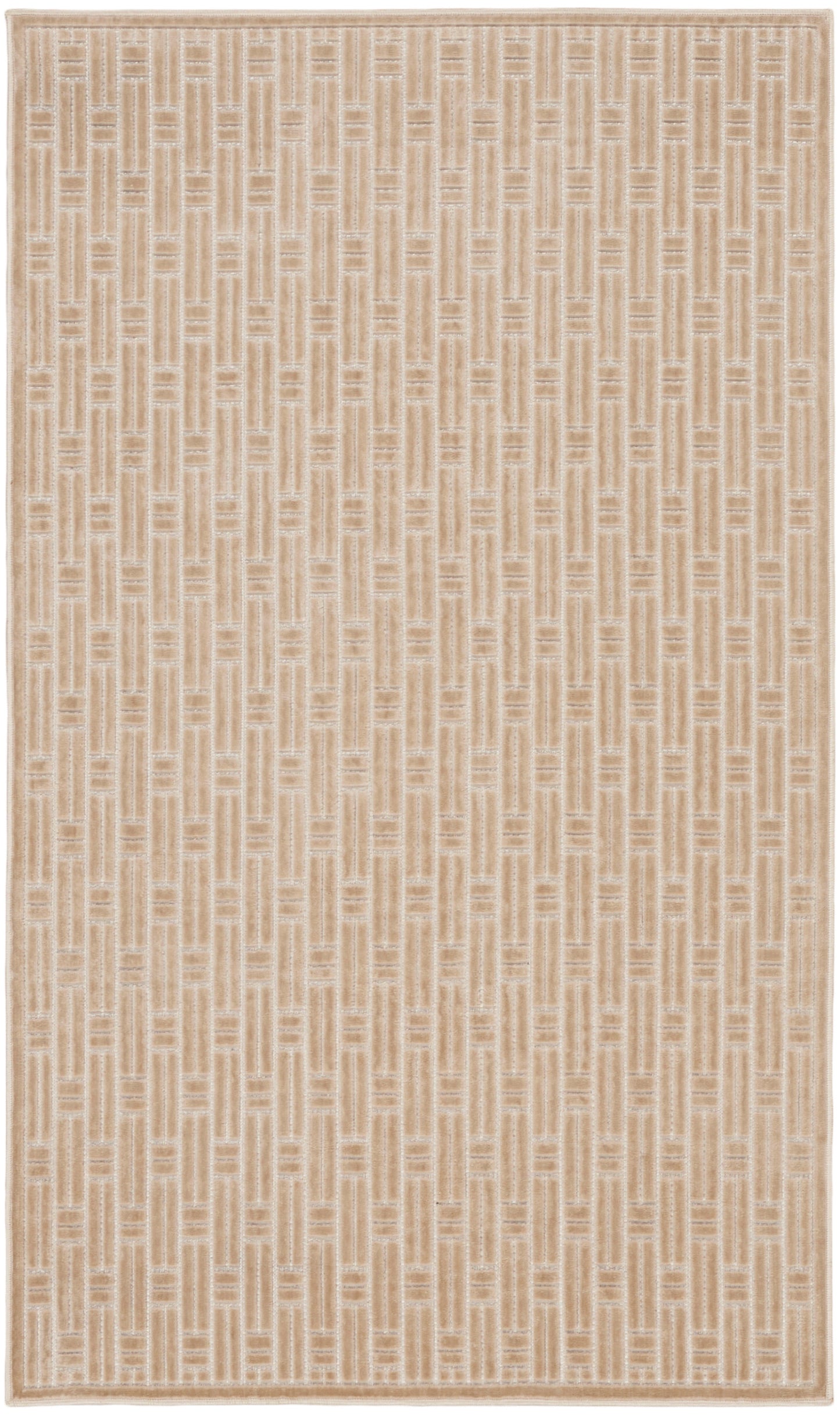 Nourison Washable Charm 2' x 3' Beige Ivory Modern Indoor Rug