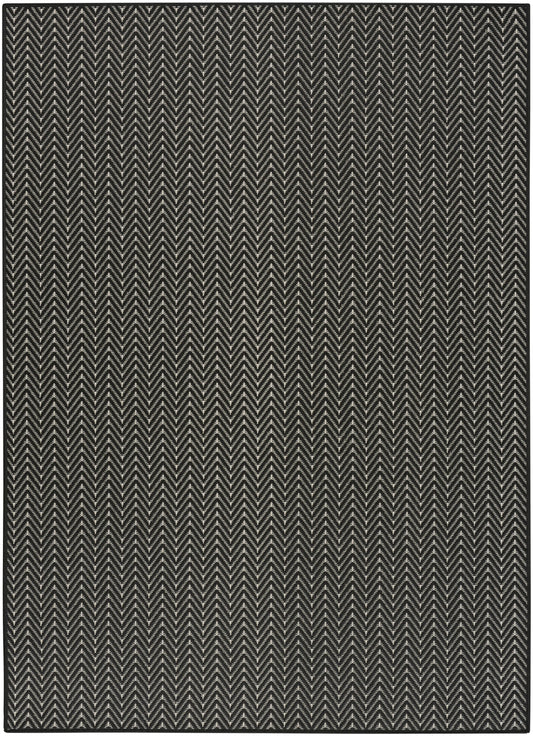 Nourison Horizon Indoor/Outdoor 4' x 6' Black Modern Rug