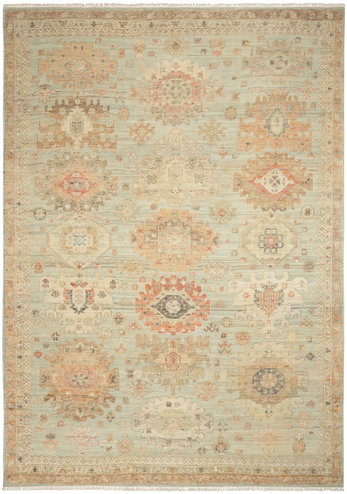 Nourison Heritage Vine 9' x 12' Light Blue Vintage Indoor Rug